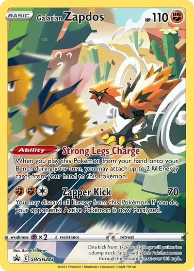 English Galarian Zapdos Pokemon Card