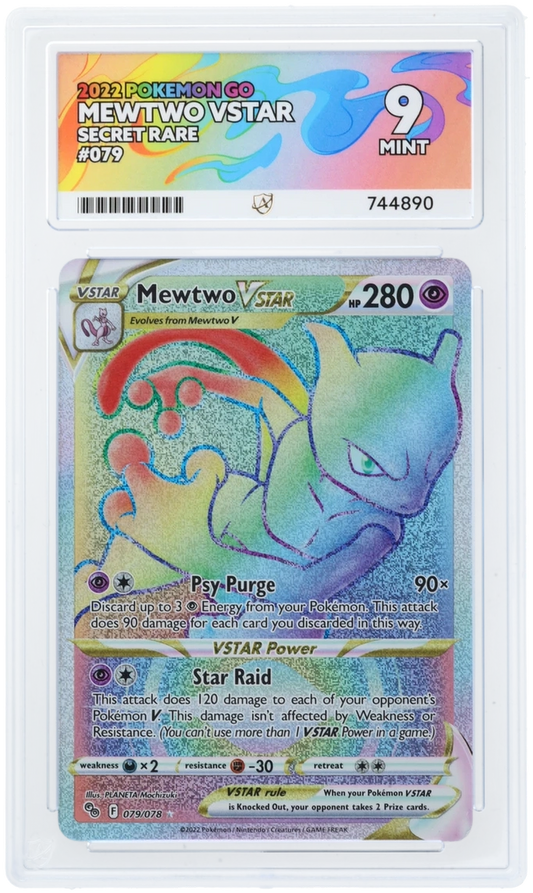 English Mewtwo Secret Rare Full art 079/078 ACE 9 from pokemon go pokemon card